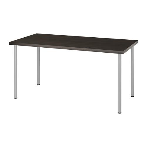 ADILS/LINNMON стол черно-коричневый/серебристый