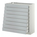 МЕТОД / МАКСИМЕРА Наполн шкаф 8 фронт/8 низк ящиков - 80x37 см, Веддинге серый, белый