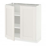 МЕТОД Напол шкаф с полками/2двери - белый, Сэведаль белый, 80x37 см