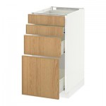 МЕТОД / ФОРВАРА Напольн шкаф 4 фронт панели/4 ящика - 40x60 см, Экестад дуб, белый МЕТОД / ФОРВАРА Напольн шкаф 4 фронт панели/4 ящика - 40x60 см, Экестад дуб, белый
