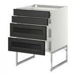 МЕТОД / ФОРВАРА Нплн шк 4 фронт/2 низк/2средн ящ - 60x60x60 см, Лаксарби черно-коричневый, белый МЕТОД / ФОРВАРА Нплн шк 4 фронт/2 низк/2средн ящ - 60x60x60 см, Лаксарби черно-коричневый, белый