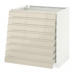 МЕТОД / ФОРВАРА Наполн шкаф 8 фронт/8 низк ящиков - белый, Воксторп глянцевый светло-бежевый, 80x60 см МЕТОД / ФОРВАРА Наполн шкаф 8 фронт/8 низк ящиков - белый, Воксторп глянцевый светло-бежевый, 80x60 см