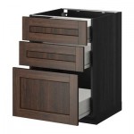 МЕТОД / ФОРВАРА Напольный шкаф с 3 ящиками - 60x60 см, Эдсерум под дерево коричневый, под дерево черный МЕТОД / ФОРВАРА Напольный шкаф с 3 ящиками - 60x60 см, Эдсерум под дерево коричневый, под дерево черный