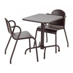 ТУНХОЛЬМЕН Стол+2стула,д/сада - темно-коричневый