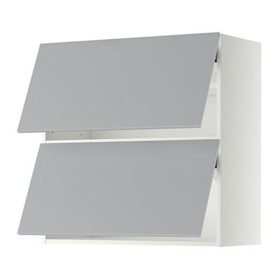 МЕТОД Навесной шкаф/2 дверцы, горизонтал - 80x80 см, Веддинге серый, белый