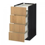 МЕТОД / ФОРВАРА Нплн шк 4фрнт/2нзк/3срд ящ - 40x60 см, Экестад дуб, под дерево черный МЕТОД / ФОРВАРА Нплн шк 4фрнт/2нзк/3срд ящ - 40x60 см, Экестад дуб, под дерево черный