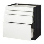 МЕТОД / ФОРВАРА Напольн шкаф 4 фронт панели/4 ящика - под дерево черный, Воксторп белый, 80x60 см МЕТОД / ФОРВАРА Напольн шкаф 4 фронт панели/4 ящика - под дерево черный, Воксторп белый, 80x60 см