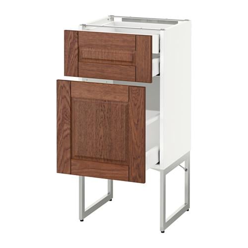 МЕТОД / МАКСИМЕРА Напольн шкаф 2фронт пнл/2низ/1вс ящ - белый, Филипстад коричневый, 40x37x60 см МЕТОД / МАКСИМЕРА Напольн шкаф 2фронт пнл/2низ/1вс ящ - белый, Филипстад коричневый, 40x37x60 см