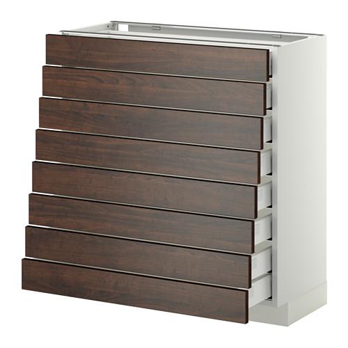 МЕТОД / МАКСИМЕРА Наполн шкаф 8 фронт/8 низк ящиков - белый, Эдсерум под дерево коричневый, 80x37 см МЕТОД / МАКСИМЕРА Наполн шкаф 8 фронт/8 низк ящиков - белый, Эдсерум под дерево коричневый, 80x37 см