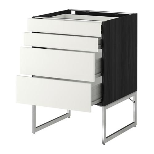 МЕТОД / ФОРВАРА Нплн шк 4 фронт/2 низк/2средн ящ - 60x60x60 см, Хэггеби белый, под дерево черный МЕТОД / ФОРВАРА Нплн шк 4 фронт/2 низк/2средн ящ - 60x60x60 см, Хэггеби белый, под дерево черный