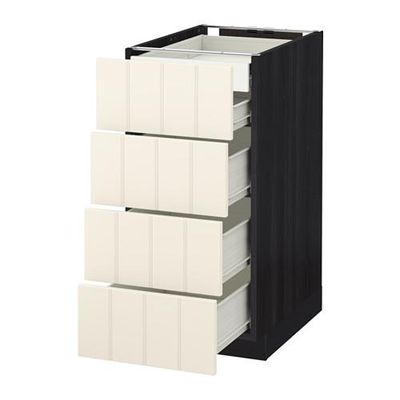 МЕТОД / ФОРВАРА Нплн шк 4фрнт/2нзк/3срд ящ - 40x60 см, Хитарп белый с оттенком, под дерево черный МЕТОД / ФОРВАРА Нплн шк 4фрнт/2нзк/3срд ящ - 40x60 см, Хитарп белый с оттенком, под дерево черный