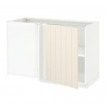 МЕТОД Угловой напольный шкаф с полкой - белый, Хитарп белый с оттенком