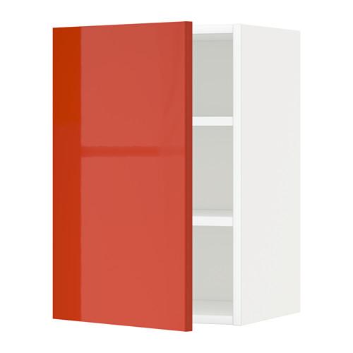 МЕТОД Шкаф навесной с полкой - белый, Ерста глянцевый оранжевый, 40x60 см МЕТОД Шкаф навесной с полкой - белый, Ерста глянцевый оранжевый, 40x60 см