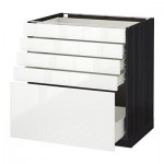 МЕТОД / ФОРВАРА Напольный шкаф с 5 ящиками - 80x60 см, Рингульт глянцевый белый, под дерево черный МЕТОД / ФОРВАРА Напольный шкаф с 5 ящиками - 80x60 см, Рингульт глянцевый белый, под дерево черный