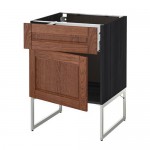 МЕТОД / МАКСИМЕРА Напольный шкаф с ящиком/дверью - под дерево черный, Филипстад коричневый, 60x60x60 см
