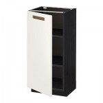 МЕТОД Напольный шкаф с полками - 40x37 см, Мэрста белый, под дерево черный МЕТОД Напольный шкаф с полками - 40x37 см, Мэрста белый, под дерево черный