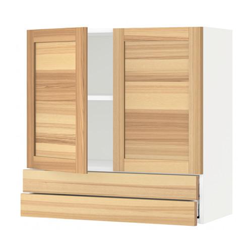 МЕТОД / МАКСИМЕРА Навесной шкаф/2дверцы/2ящика - белый, Торхэмн естественный ясень, 80x80 см МЕТОД / МАКСИМЕРА Навесной шкаф/2дверцы/2ящика - белый, Торхэмн естественный ясень, 80x80 см