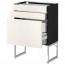 МЕТОД / МАКСИМЕРА Напольн шкаф 3фронт пнл/2низ/2ср ящ - под дерево черный, Веддинге белый, 60x37x60 см