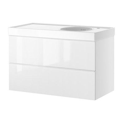 ГОДМОРГОН/ВИТВИКЕН Шкаф для раковины с 2 ящ - белый, 100x48x66 см