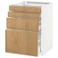 МЕТОД / МАКСИМЕРА Напольн шкаф 4 фронт панели/4 ящика - белый, Экестад дуб, 60x60 см
