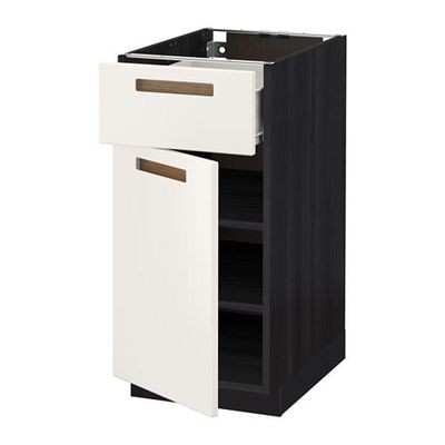 МЕТОД / ФОРВАРА Напольный шкаф с ящиком/дверью - 40x60 см, Мэрста белый, под дерево черный МЕТОД / ФОРВАРА Напольный шкаф с ящиком/дверью - 40x60 см, Мэрста белый, под дерево черный