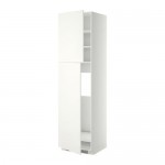 МЕТОД Высокий шкаф д/холодильника/2дверцы - белый, Хэггеби белый, 60x60x220 см