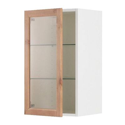 ФАКТУМ Навесной шкаф со стеклянной дверью - Фагерланд морилка,антик, 30x92 см