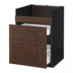 МЕТОД Напол шк д/мойки ХАВСЕН/3фасада/2ящ - под дерево черный, Эдсерум под дерево коричневый, 60x60 см МЕТОД Напол шк д/мойки ХАВСЕН/3фасада/2ящ - под дерево черный, Эдсерум под дерево коричневый, 60x60 см