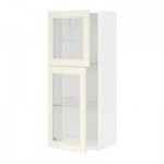 МЕТОД Навесной шкаф с полками/2 стекл дв - белый, Хитарп белый с оттенком