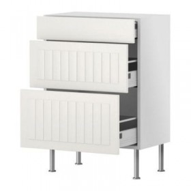 ФАКТУМ Напольный шкаф с 3 ящиками - Стот белый с оттенком, 60x37 см