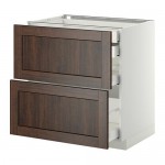 МЕТОД / МАКСИМЕРА Напл шк 2 фрнт/2низ/1срд/1 выс ящ - белый, Эдсерум под дерево коричневый, 80x60 см