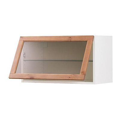 ФАКТУМ Гориз навесн шкаф со стекл дверью - Фагерланд морилка,антик, 92x40 см