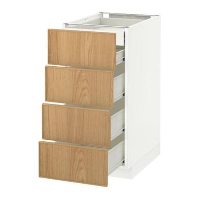 МЕТОД / ФОРВАРА Нплн шк 4фрнт/2нзк/3срд ящ - 40x60 см, Экестад дуб, белый МЕТОД / ФОРВАРА Нплн шк 4фрнт/2нзк/3срд ящ - 40x60 см, Экестад дуб, белый