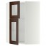МЕТОД Углов навесной шкаф+полки/2 сткл дв - белый, Эдсерум под дерево коричневый