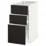 МЕТОД / ФОРВАРА Напольный шкаф с 3 ящиками - белый, Кунгсбакка антрацит, 40x60 см