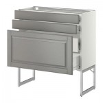 МЕТОД / ФОРВАРА Напольн шкаф 3фронт пнл/2низ/2ср ящ - 80x37x60 см, Будбин серый, белый МЕТОД / ФОРВАРА Напольн шкаф 3фронт пнл/2низ/2ср ящ - 80x37x60 см, Будбин серый, белый