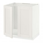 METOD напольн шкаф д раковины+2 двери белый/Сэведаль белый 80x61.8x88 cm