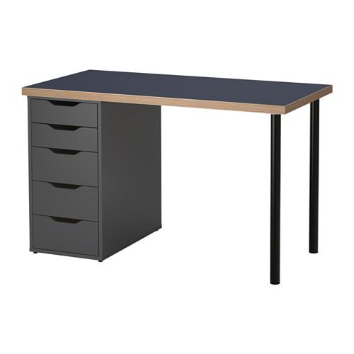 ALEX/LINNMON стол белый/серебристый