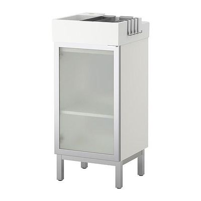 ЛИЛЛОНГЕН Шкаф под раковину с 1 дверцей - алюминий