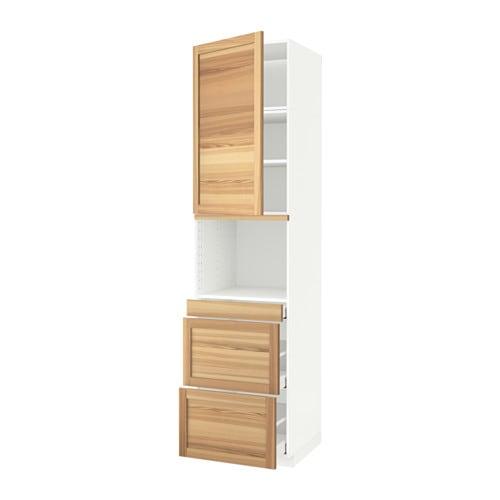 МЕТОД / МАКСИМЕРА Высокий шкаф д/СВЧ/дверца/3ящика - белый, Торхэмн естественный ясень, 60x60x240 см МЕТОД / МАКСИМЕРА Высокий шкаф д/СВЧ/дверца/3ящика - белый, Торхэмн естественный ясень, 60x60x240 см