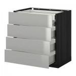 МЕТОД / ФОРВАРА Нплн шк 4фрнт/2нзк/3срд ящ - 80x60 см, Гревста нержавеющ сталь, под дерево черный МЕТОД / ФОРВАРА Нплн шк 4фрнт/2нзк/3срд ящ - 80x60 см, Гревста нержавеющ сталь, под дерево черный