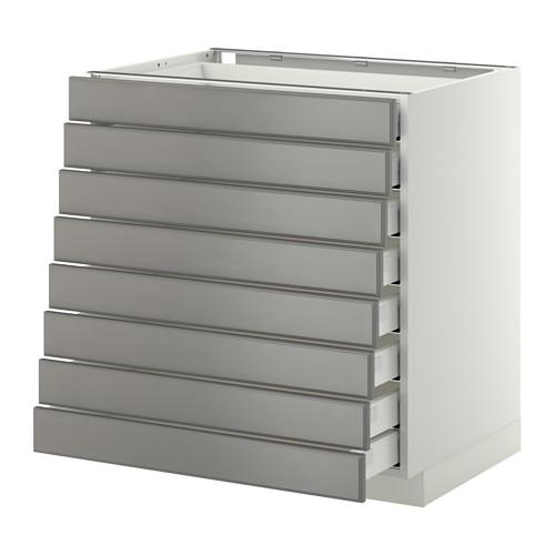METOD/MAXIMERA наполн шкаф 8 фронт/8 низк ящиков цвет алюминия METOD/MAXIMERA наполн шкаф 8 фронт/8 низк ящиков цвет алюминия
