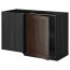 МЕТОД Угловой напольный шкаф с полкой - под дерево черный, Эдсерум под дерево коричневый