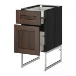 МЕТОД / МАКСИМЕРА Напольн шкаф 2фронт пнл/2низ/1вс ящ - под дерево черный, Эдсерум под дерево коричневый, 40x60x60 см