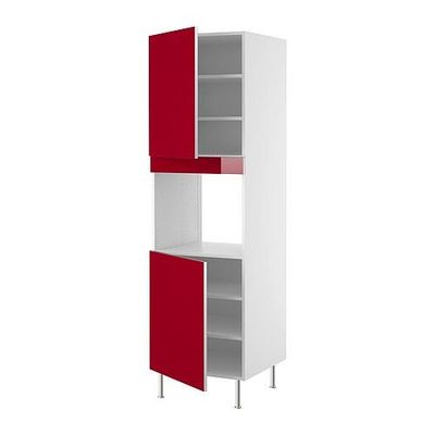 ФАКТУМ Выс шкаф д/кмб дхвк 2 двр - Абстракт красный, 60x211 см