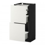 МЕТОД / ФОРВАРА Нплн шк 2фрнт/2низк/2 выс/2срдн ящ - под дерево черный, Хэггеби белый, 40x37 см