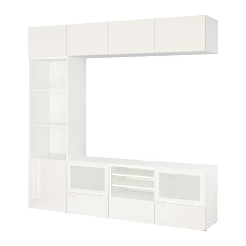 BESTÅ шкаф для ТВ, комбин/стеклян дверцы