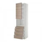 МЕТОД / МАКСИМЕРА Высокий шкаф д/комбинир СВЧ/4 ящика - 60x60x220 см, Брокхульт под грецкий орех светло-серый, белый МЕТОД / МАКСИМЕРА Высокий шкаф д/комбинир СВЧ/4 ящика - 60x60x220 см, Брокхульт под грецкий орех светло-серый, белый