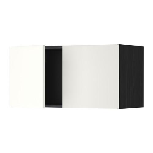 МЕТОД Навесной шкаф с 2 дверями - под дерево черный, Хэггеби белый МЕТОД Навесной шкаф с 2 дверями - под дерево черный, Хэггеби белый