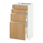 МЕТОД / МАКСИМЕРА Напольн шкаф 4 фронт панели/4 ящика - белый, Экестад дуб, 40x37 см МЕТОД / МАКСИМЕРА Напольн шкаф 4 фронт панели/4 ящика - белый, Экестад дуб, 40x37 см